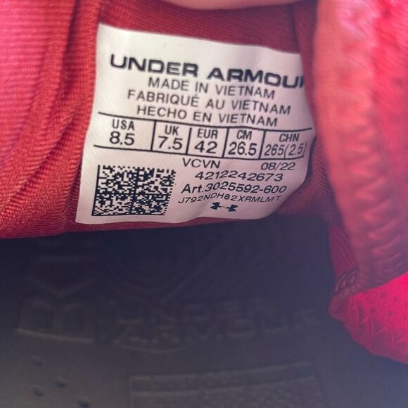 Under Armour Yard Low MT TPU baseball cleats red white new main image 8